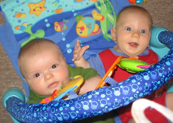 Ian and Leilani playing in Ian's gym