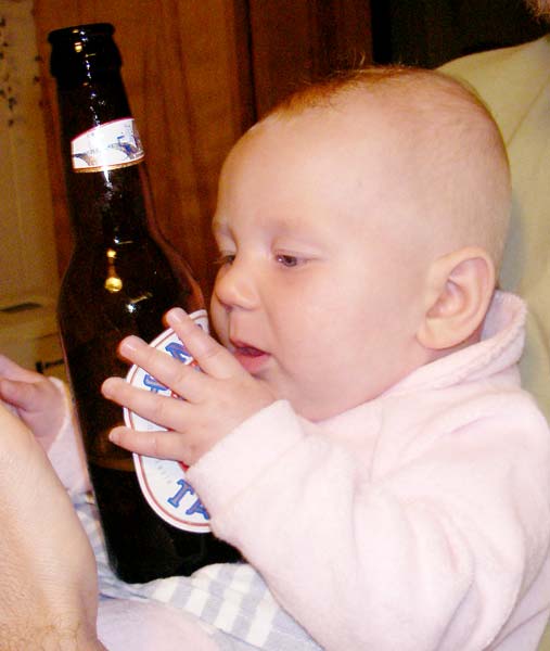 licking beer bottle 1