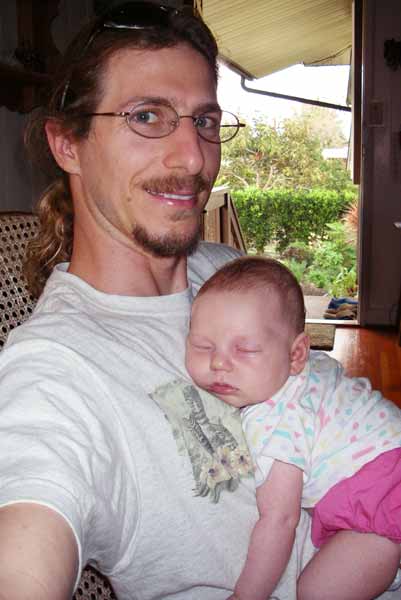 Leilani sleeping on Andy